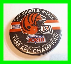 Official NFL Vintage Cincinnati Bengals 1988 AFC Champions Pin Back Button - £15.56 GBP