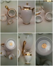 Vintage Gold White Style Empire AD 1806 Made in France Teapot Creamer Su... - $129.99