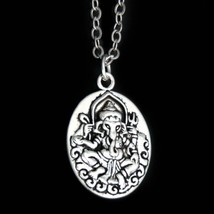 Ganesha Necklace 1&quot; Double Sided Pendant 20&quot; Chain Hindu Elephant God Symbol New - £6.34 GBP
