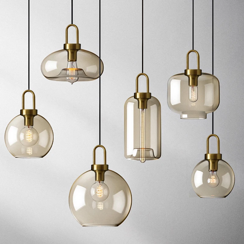 Nordic Glass Pendant Light Modern loft hanging lustre industrial decor L... - $41.53+