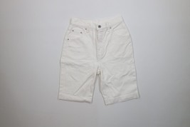 Vintage 90s Streetwear Womens 24 Blank Denim Jean Shorts Jorts White Cotton - $39.55