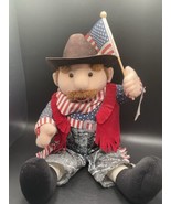 Vintage Ganz Patriotic Singing Moving Flag Waving Cowboy &#39;&#39;GOD BLESS THE... - £25.22 GBP