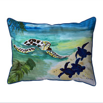 Betsy Drake Sea Turtle &amp; Babies Large Indoor Outdoor Pillow 16x20 - £37.59 GBP