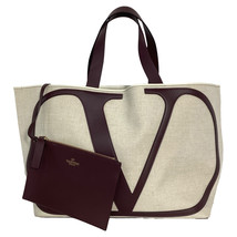 Valentinogaravani Large Vlogo Beach Tote In Canvas Women Burgundy One Size - $665.95