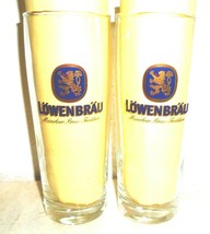 2 Lowenbrau Munich Munchner Brau Tradition German Beer Glasses - $180.87 MXN
