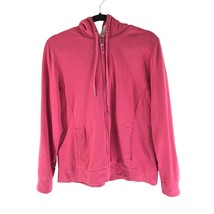 LL Bean Womens Full Zip Hoodie Plush Sherpa Lined Pockets Pink M - £19.14 GBP