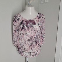 Lauren Conrad Classy Sheer Blouse Top ~ Sz M ~ Purple ~ Half Sleeve  - £16.27 GBP