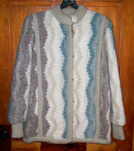 Abbmoor Aurora International Sweatercoat Zippered Size Large MultiColor MINT! - £23.73 GBP