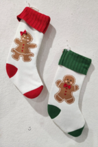 Christmas Knitted Gingerbread Girl Boy Stocking Mantel Tree Decor 18” New - $49.49