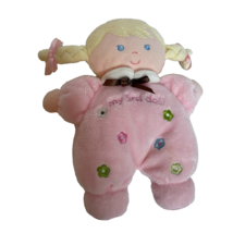 Child Of Mine My First Doll Plush Pink Blonde Blue Eyes Baby Rattles Bra... - $10.03