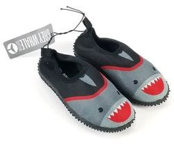 Grey Whale Boys Youth Water Shoes Sz 5/6 Shark Black Grey Beach Summer New - $7.99