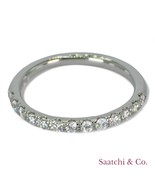 14k (585) White Gold Natural Diamond Half Eternity Band - $894.96