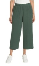 Jessica Simpson Womens Pants Green Cropped Wide Leg Gauze Pockets High-Rise - $36.99