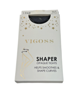 Vigoss Shaper Opaque Tights Women M/L 1 Pair Navy Smoothes Shapes Curves Nylon