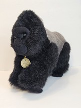 Aurora World Silverback Gorilla Ape 12&quot; Plush Stuffed Animal Silver Black Miyoni - £12.17 GBP
