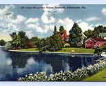 Lake Maron and Homes Southside Jacksonville Florida FL Linen Postcard M4 - $4.90