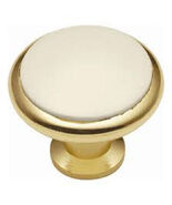 1 Belwith #P428-IV  1-3/8" Dia. Ivory with Brass Cabinet Knob - $2.99