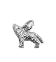 .925 Sterling Silver Howling Wolf Charm Pendant - £23.88 GBP