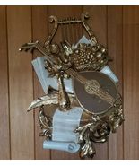 Golden Hollywood Regency Wall Sculpture 2 Syroco Musical Instrument 70s ... - $40.33 CAD