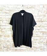 Exclusively Misook Open Front Batwing Cardigan in Black Size Large - $817.04 MXN