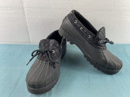 Sperry TopSider Duck Rain Boots Women 7 Shoes Black Duckling Wool Quilte... - $454.25 MXN