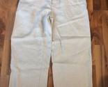 Paradise Collection Linen Cropped Capri Pant Pockets Crop Tan Size Large - $27.83