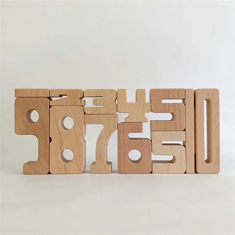 1-10 Wooden Math Digital Toys Building Blocks Baby Wood Balance Block Toy - £30.26 GBP+