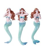 Under The Sea Ocean Hear See Speak no Evil Mermaids Resin Figurine Shelf Sitters - £39.68 GBP