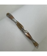925 Sterling Silver Two Tone oTc Italy Twisted 7.5 Inch Bracelet 11.6g - $726.74 MXN