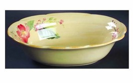 Pfaltzgraff Silk Rose 10&quot; Oval Vegetable Bowl Length 10 1/4&quot; Roses Floral Cream - £26.10 GBP