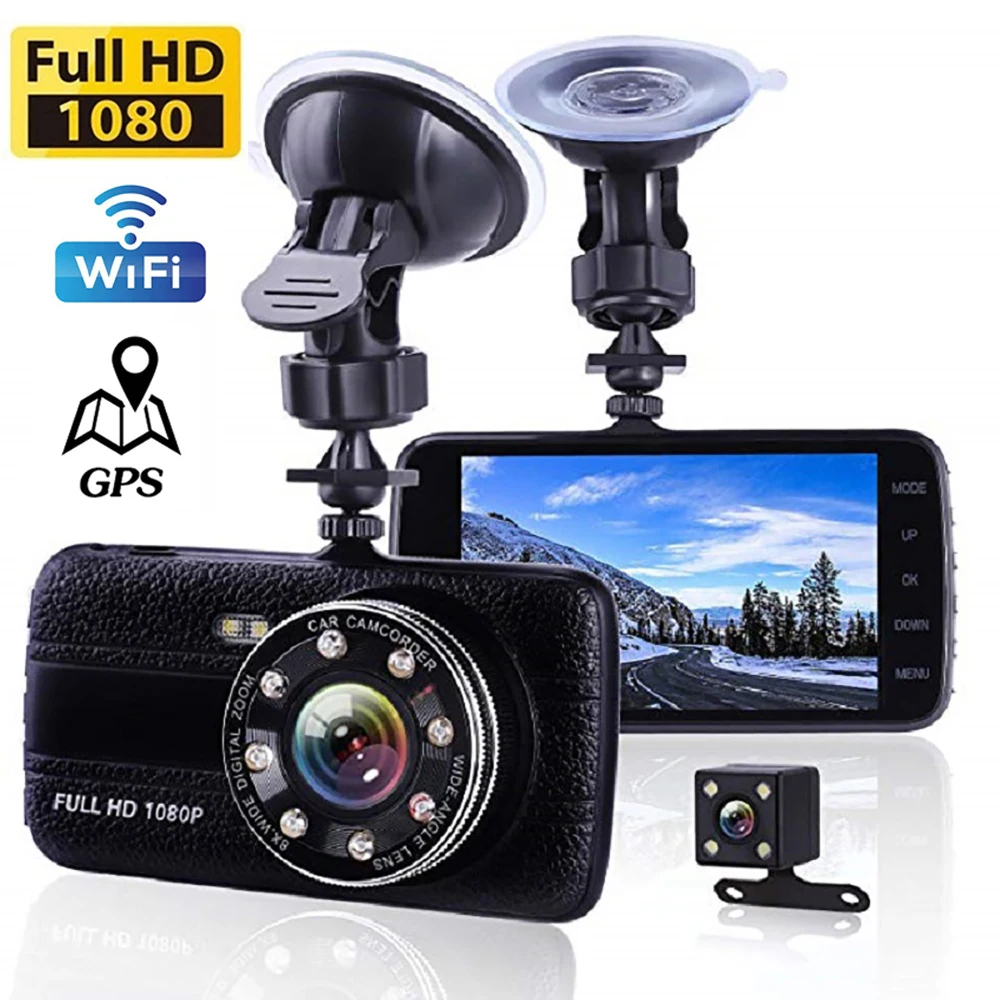WiFi GPS Dash Cam Front and Rear Camera CAR DVR Drive Video Recorder Vehicle - £30.30 GBP+