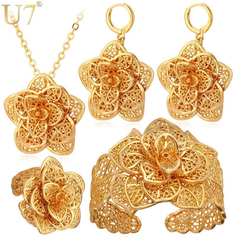 Vintage Big Flower Jewelry Sets