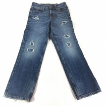 Cherokee Jeans Youth Size 10 Blue Denim Boot Cut Casual Stretch Distressed Patch - $11.29
