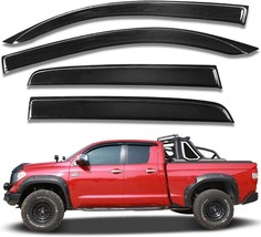 Fits 14-21 Toyota Tundra Double Cab 4pc Rain Guards Vent Visors Dark Smo... - £21.13 GBP