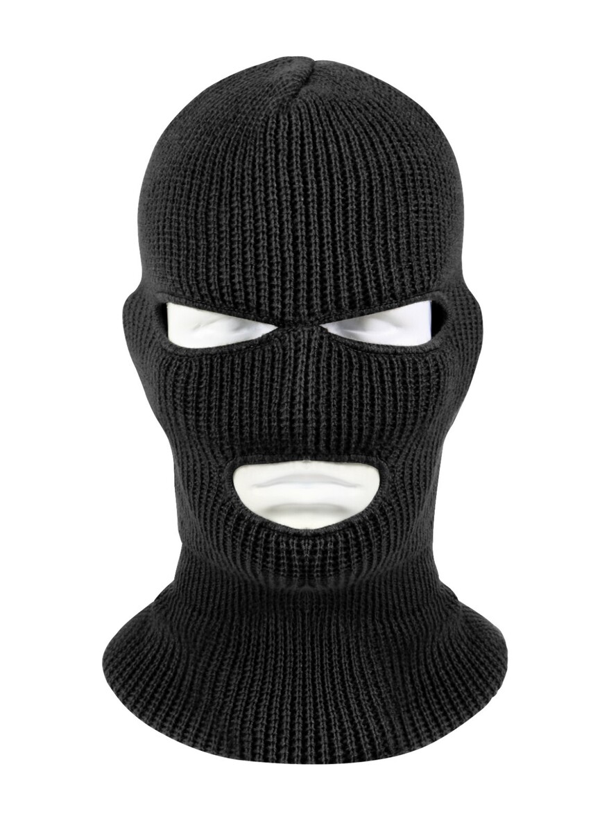 Three Hole Face Mask Acrylic Cold Weather Black Military Rothco 5504 Free Ship! - $15.86