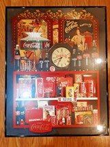 framed Coca Cola poster assorted memorabilia and bottles 28 x 22 - £27.68 GBP