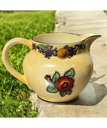 Vintage Dutch Pattern Made In England Yellow Floral MIlk Pitcher Jug 4&quot; - $25.37 CAD