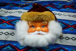 Bearded Santa Claus Doll Head Christmas Ornament Vtg 80s 1990s Traditional Jolly - £19.02 GBP