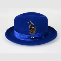 Men Bruno Capelo Hat Australian Wool Crushable Fedora Giovani Un108 Royal Blue image 3