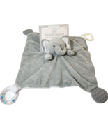 Modern Baby Elephant Lovey Snuggle Blankie Boy Gray Plush Teethers 12x12... - $24.30