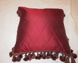 Isabella collection MARIA CHRISTINA Red Silk Diamond Deco pillow NEW $300 - $86.35