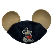 Walt Disney Vintage Mickey Mouse Ears Hat - B&amp;W Cap w/ Patch - £30.56 GBP
