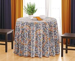 PG COUTURE Cotton 6 Seater Round Table Cover - Moroccan Seamless Pattern - 70 x  - £19.14 GBP