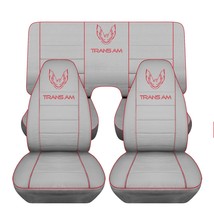 Front and Rear car seat covers Fits Pontiac Firebird 1967-2002 silver W/ design - £134.31 GBP