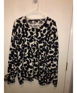 Lands End Womens Plus SZ 3X Button Front Floral Leaf Cardigan Sweater - $24.35 CAD