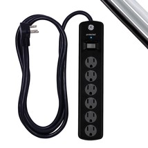 Ge 6-Outlet Surge Protector, 8 Ft Extension Cord, Power Strip, 1300 Joules, Flat - £27.17 GBP