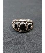 Navajo Sharon Cisco SC Signed Black Onyx Sterling Silver Ring Sz 10 Sout... - $1,833.68 MXN