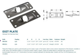 Sea-Dog Line Exit Plate, 316 Stainless, Straight, 1-1/4&quot; x 3-1/4&quot;, 08101... - $23.76