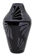 Correia Signed Early 1984 Limited Edition Black Etched Frosted Art Glass Vase - £216.34 GBP