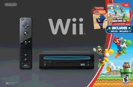 Wii Black Console with New Super Mario Brothers Wii and Music CD [video game] - £141.36 GBP